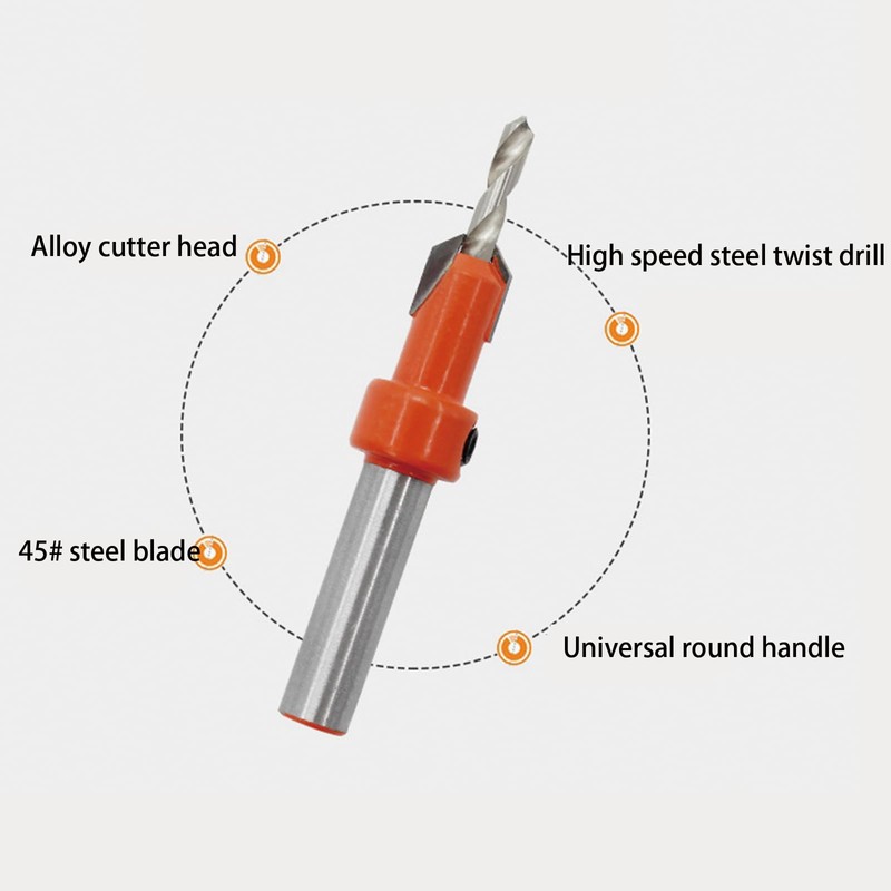 Leliafleury Countersink Drill Bit 2.8mm x 8mm HSS Drill Bit