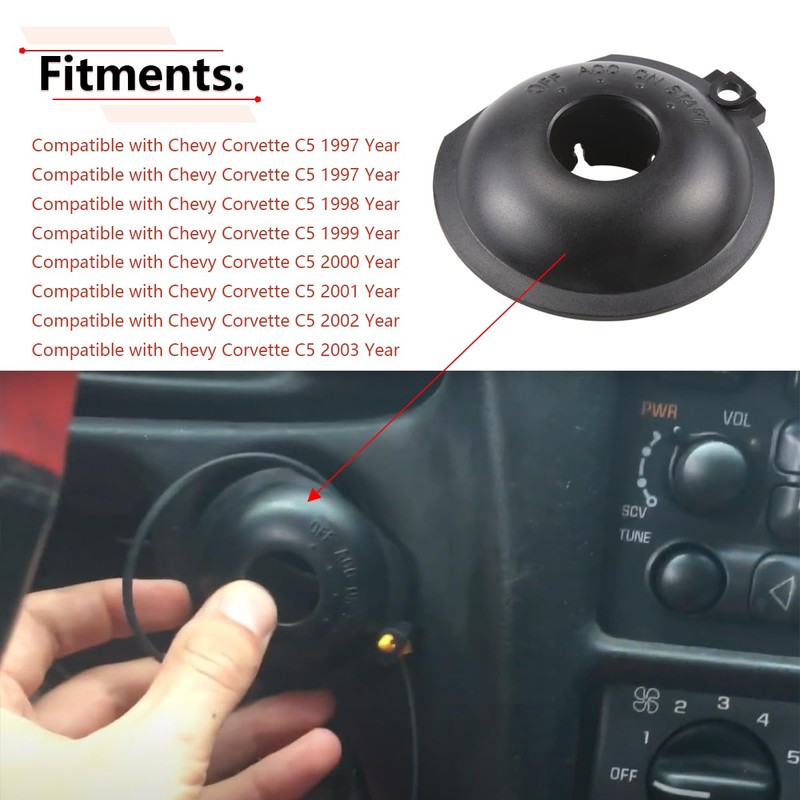 RLB-HILON Ignition Lock Cylinder Switch Bezel Cover Compatible with Chevy