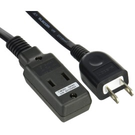 Elecom T-M303BK Power Strip Mobile Tap, 3 Openings, 11.8 inches (30 cm), Black