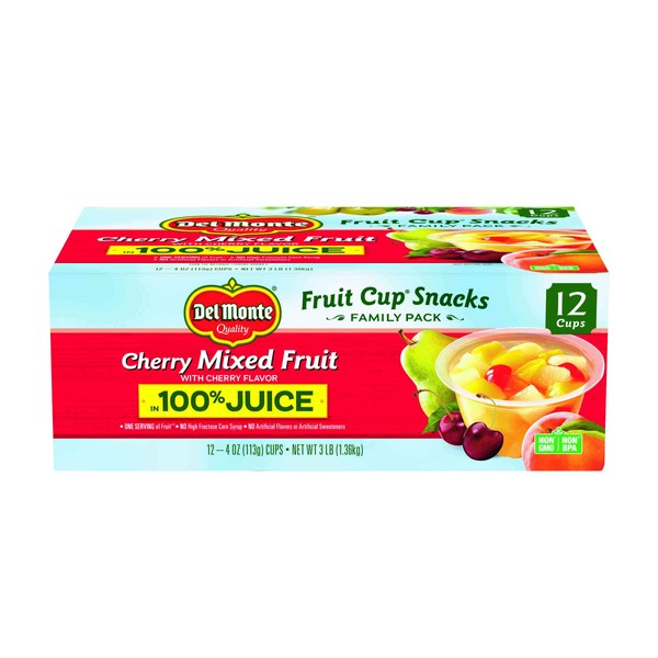 DEL MONTE Cherry Flavored Mixed Fruit FRUIT CUP Snacks in