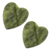 mookaitedecor Pack of 2 Natural Green Jade Heart Shaped Crystal