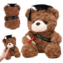 TZQFROCE Teddy Bear Plush Toy Bachelor Gift Graduation Gift Graduation Gift Exam Gift for Girls Boys Graduation Congratulations School Gift - 23 cm