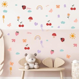 Raoformi 8PCS DIY Wall Decals - Flower Wall Stickers,Fairy Wall Stickers for Bedroom Living Room,Floral Nursery Room Wall Decals Wallpaper PVC Murals Decoration