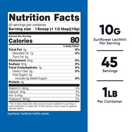 Nutricost Sunflower Lecithin (1 Pound) - Natural Phosphatidylcholine, Vegan, Gluten-Free, GMO-Free