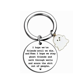 Best Friend Funny Gifts Keychains for Women Girls Friendship Keychain Gifts for Women Friends I Hope We're Friends Until We Die Key Chain for BFF Bestie Christmas Birthday Gift