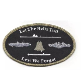 5" NAVY SUBMARINE LET THE BELLS TOLL EMBROIDERED PATCH