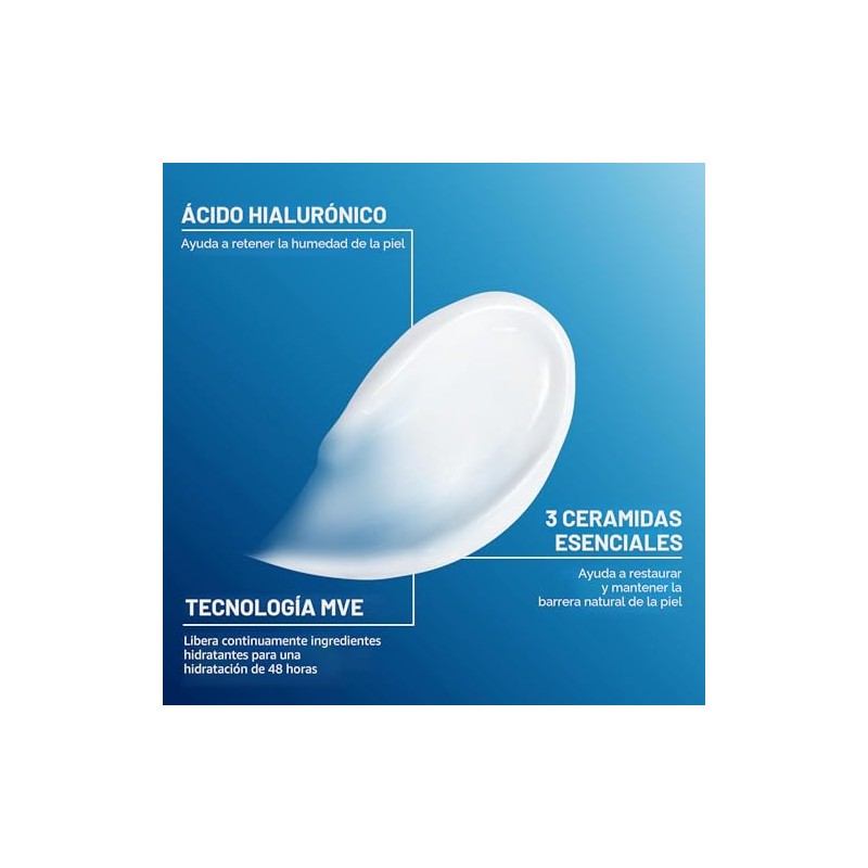 Cerave Crema Hidratante Corporal Facial Piel Seca Ácido Hialurónico Ceramidas
