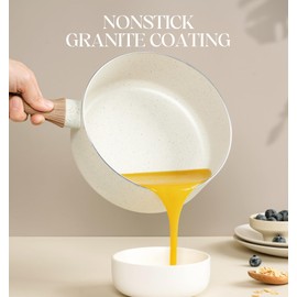 MICHELANGELO Saucepan Set, Nonstick Sauce Pans with Granite Coatings, Stone Sauce Pan with Lids, Nonstick Pot Sets, Sauce Pots 3 Piece, 1Qt & 2Qt & 3Qt