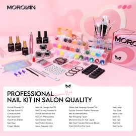 Morovan Acrylic Nail Kit with Everything: Beginners Professional Nail Kit Set for Starter Acrylic Nail with Drill Nail Christmas