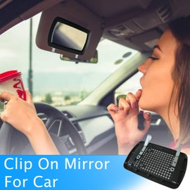 ZWZCYZ 2 Pack Clip-On Visor Mirror,Car Sun Visor Mirror HD Vanity Visor Mirror Sun-Shading Cosmetic Mirror with Clips on Universal Car Interior Accessories,Suitable for Car,Truck,SUV
