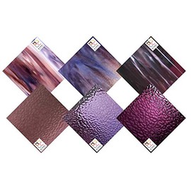 Wissmach 6 Sheet Purple Variety Stained Glass and Mosaic Glass (4"x6") by BiNARi Glass Studio