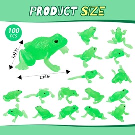 Lewtemi 100 Pcs Mini Frog Lobster Rubber Realistic Toys Frogs Crawfish Animals Toy Animals Figures for Party Favors Early Education Teaching Aids Food Models Decors Party Photo Props(Frog)
