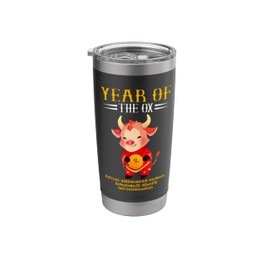 Chinese Year of the Ox Zodiac Sign Happy Lunar New Year Stainless Steel Insulated Tumbler