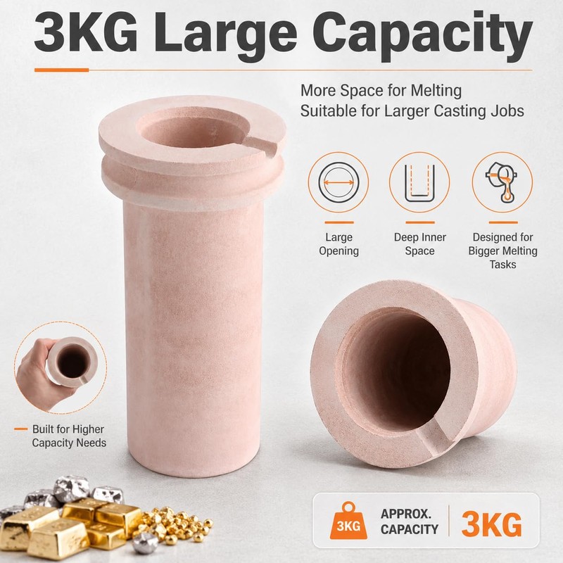 Ceramic Crucible for Melting Furnace Casting Machine, High Temperature Resistant