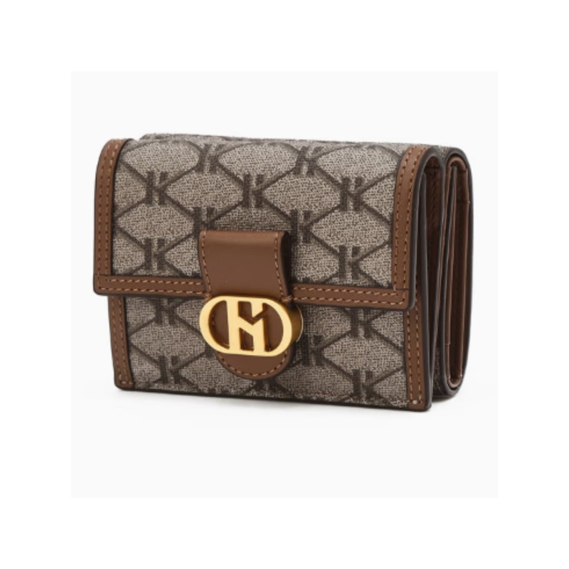 Hazzys (광주신세계)25SS브라운 이니셜패턴 가죽 반지갑 HIWA5E870W1 (Gwangju Shinsegae) 25SS Brown