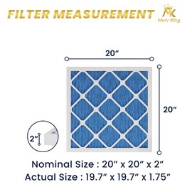 MervKing 20x20x2 Air Filter | MERV 11 | MPR 1000-1200 Ultra Pro | 8-Pack | Pleated HVAC AC Furnace Replacement Air Filters | Actual Size: 19.7" x 19.7" x 1.75"