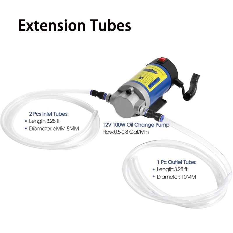 BessAnty Engine Oil Pump,12V 100W Oil Extractor Pump,Self-priming Electric Fluid