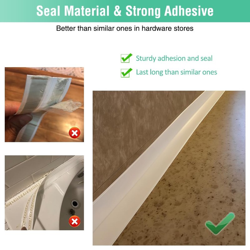 White Caulk Tape Bathroom Easy DIY Sealant Solution Peel &