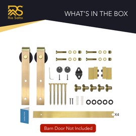 Rio Salto Gold Barn Door Hardware Kit Adjustable Length up to 6.5FT (39"-79") Sliding Door Hardware Modern Barn Door Hardware Interior Gold Barn Door Panel Hardware for 1 Door - 6.5ft - Light Gold
