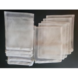 AquariumH2o Filter Media Mesh Bag with Zipper 12'' x 12'' Size, 5/64th White Mesh, 10 Pack, Pump Barrier Bag, Pond & Aquarium Filtration Mesh Media Bag