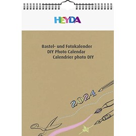 Heyda Craft calendar 2024, 1 sheet = 1 month, A4, cover sheet: natural, month pages: natural
