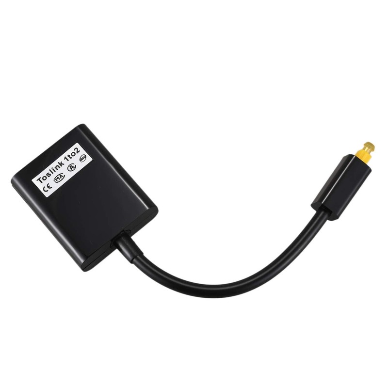 Black Digital SPDIF Optical Audio Splitter 2 Way Toslink Splitter