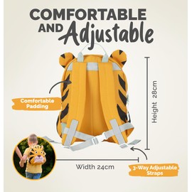 Juicy Bumbles Toddler Backpack for Boys and Girls Kids Nursery Bag Small Mini Baby Preschool Rucksack - Animal Designs Tiger Age 2-5