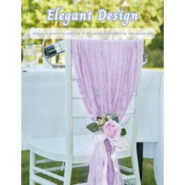 FUANGUI 6 Pack Cheesecloth Table Runner 10Ft, Easter Table Runner Lilac Lavender Purple 120 Inches, Gauze Fabric Romantic Cheese Cloth Table Runner for Baby Shower Wedding Birthday Decoration