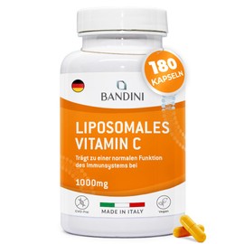 BANDINI Bandini? Liposomal Vitamin C, 180 Vegan Capsules, 1000mg of Vitamin C daily, high-dose with 1000mg of vitamins, higher absorption & bioavailability, for the immune system, bones & teeth, antioxidants