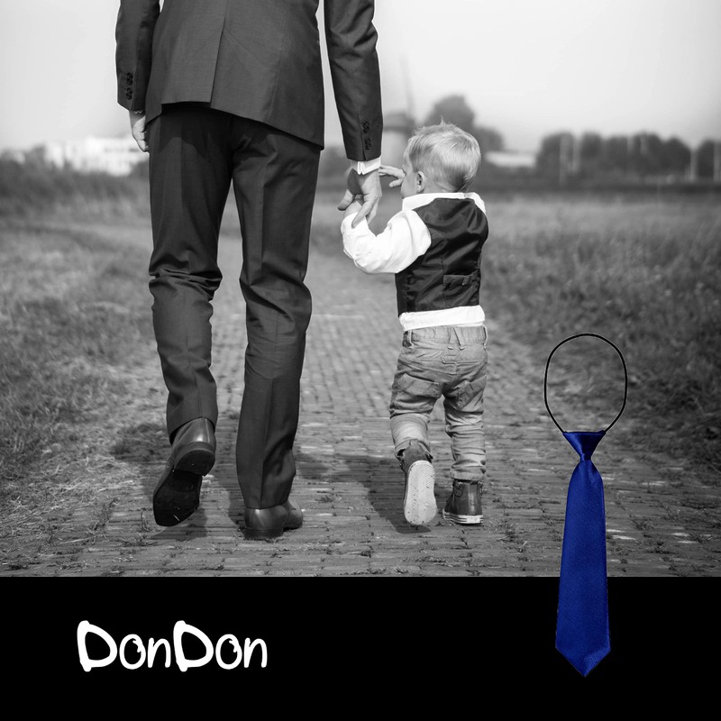DonDon® Children’s Boy’s Tie, Silk Look, Shiny, Elasticated -