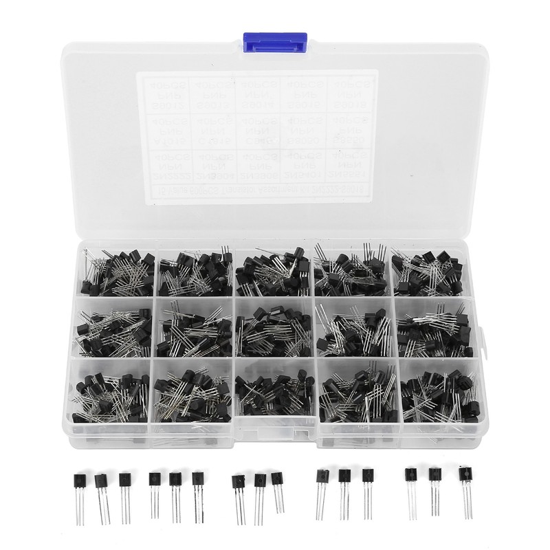 600 Pcs Transistors Assortment Kit NPN TO-92 PNP 2N2222-S9018 Straight