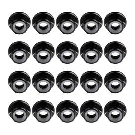 Dingtai M5 M6 Color Aluminum Alloy Nut Nylon Ring 20 Pieces Lightweight Lock Nut Self Locking Nut Flange Surface Pineproof Nut (M5, Black)