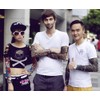 Fake Tattoo Adults Arm Sleeve Fire + Evil Skull (T21)