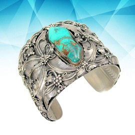 LUOEM Vintage Silver Color Big Wide Open Cuff Bangles Pulseiras American Indian Men Women Bracelet Jewelry