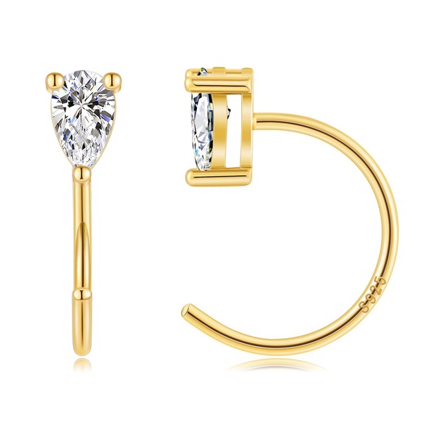 Gacimy Gold Huggie Half Hoop Earrings for Women, 1/2 Inches