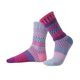 Solmate Socks - Mismatched Crew Socks; Made in USA; Twilight Large