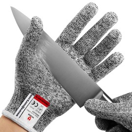 NoCry Premium Cut Resistant Gloves - 100% Food Grade, Ambidextrous Cut Proof Gloves - Strong Grip and Snug Fit - Lightweight Design for Superior Comfort and Dexterity - EN388 Certified Anti Cut Gloves