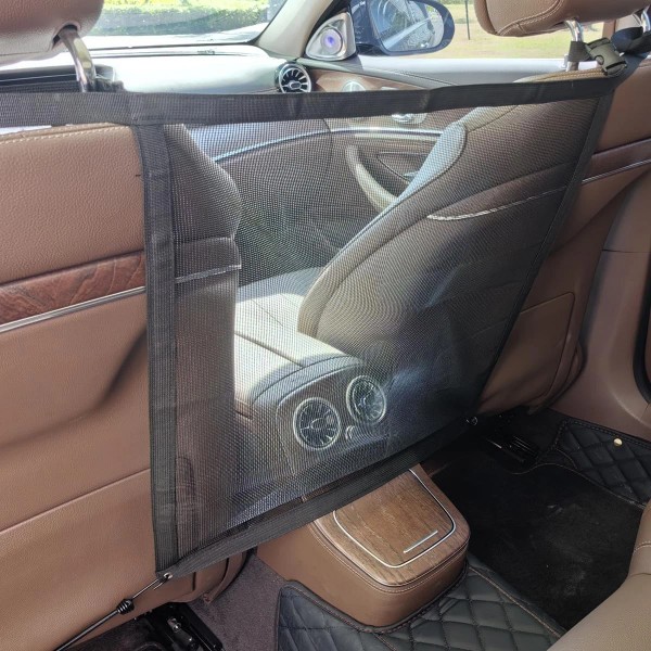 Kiturek Dog Car Net Barrier, Pet Car Divider Back Seat