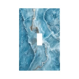 OILbiexn Decorative Light Switch Cover Abstract Luxury Blue Gradient Marble 1 Gang Wallplates Single Toggle Outlet Covers Switch Plate Electrical Faceplate for Bathroom Bedroom Decor