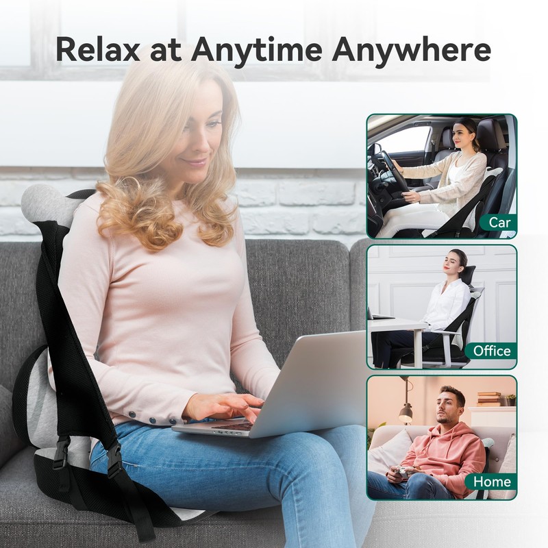 Memory Foam Lumbar Support Pillow, Car Seat Cushion, Office Chair