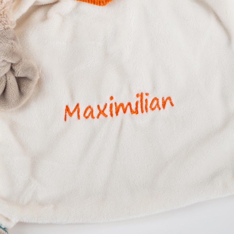 Sigikid Cuddle Blanket Dragon with Embroidered Name Grey One Size