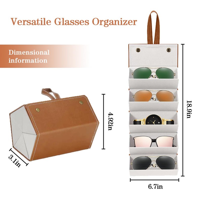 YanHLQJY Sunglasses Organizer Case,Sunglasses Case, Multi Sunglass Travel Case,Travel Sunglasses