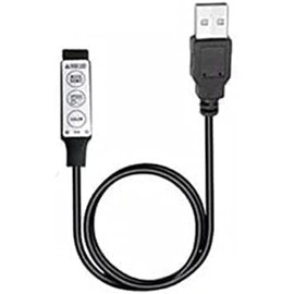 Calsgkspray 1pc Black USB RGB Controller DC5V Led Dimmer,Led Strip with 3 Keys 4 Pin Female Connector for 5V RGB Led USB Strip 19 Dynamic Modes,LED Strip Lights Novelty Lighting