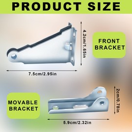 Screen Door Closer Kit, Quality Steel Storm Door Replacement Parts Compatible with Wright Products Screen Door Closer Parts with Brackets, Pins and Mounting Screws (Silver)