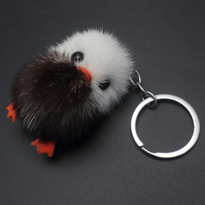 Adorable Genuine Mink Fur Duckling Keychain - Ethically Sourced, Available