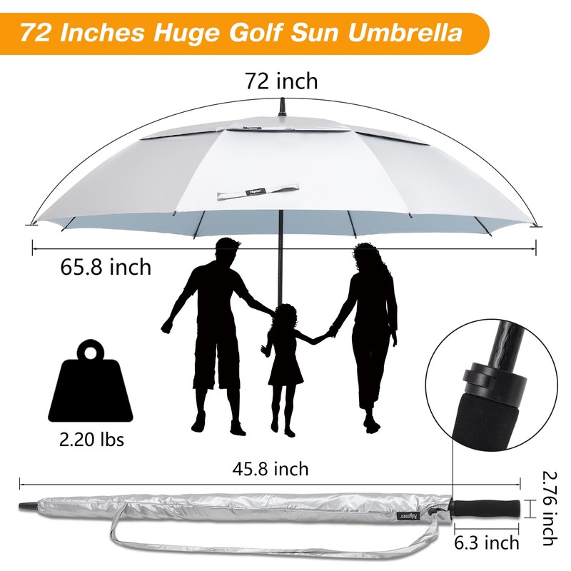 Fulynmen 72 Inch Large UV Umbrellas For Sun Protection UPF50+