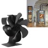 6 Blade Stove Eco Fan Black Self Starting High Temperature