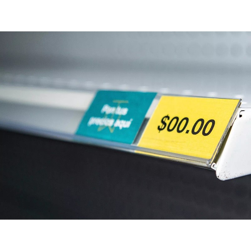 Exhivit Porta Precio Plano, Preciador Góndolas Autoservicios 12pzs