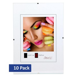 IDEAL Frameless Picture Holder Clip Frame DIN A4 21 x 30 cm 21 x 29.7 cm Pack of 10