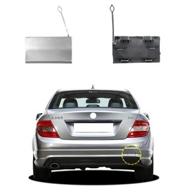 Goholy Car Rear Bumper Tow Hook Cover Compatible with Mercedes-Benz C-Class W204 AMG Line Fit C180 C200 C300 C350 2007 2008 2009 2010 Trailer Cover Cap 2048850226 Towing Eye Cap Silver